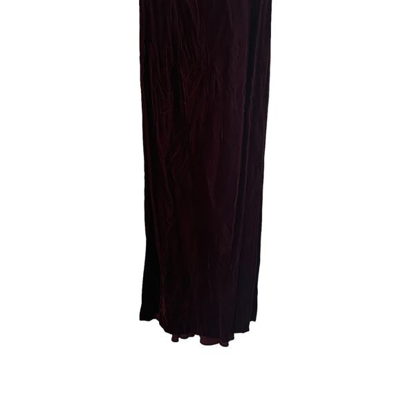 Vintage Jessica McClintock Maroon Velvet Bridesmaid Prom Homecoming Formal Gown - Picture 10 of 14